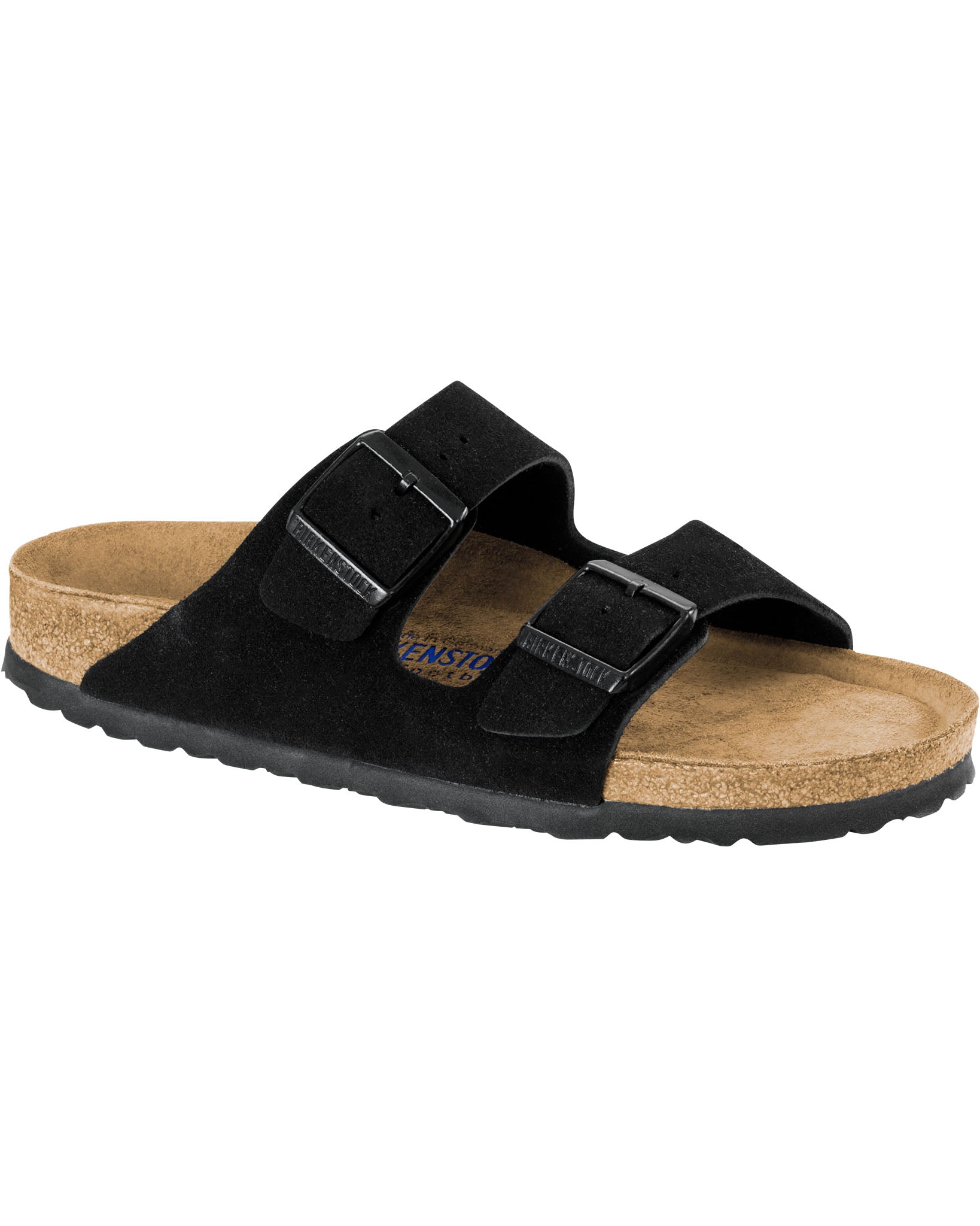 Arizona Soft Footbed Black Suede Leather Sandals