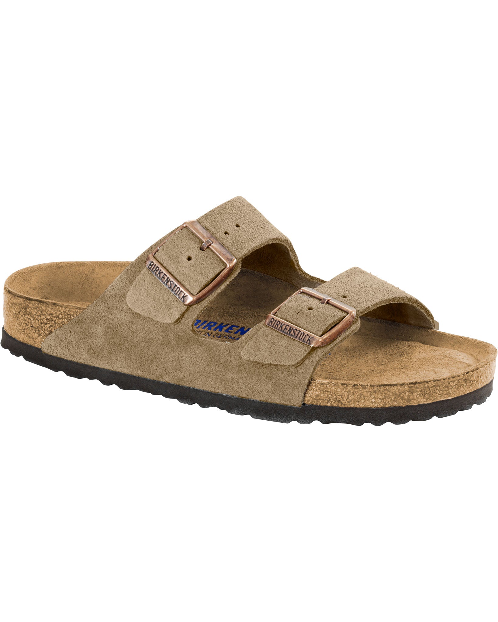 Arizona Soft Footbed Taupe Suede Leather Sandals