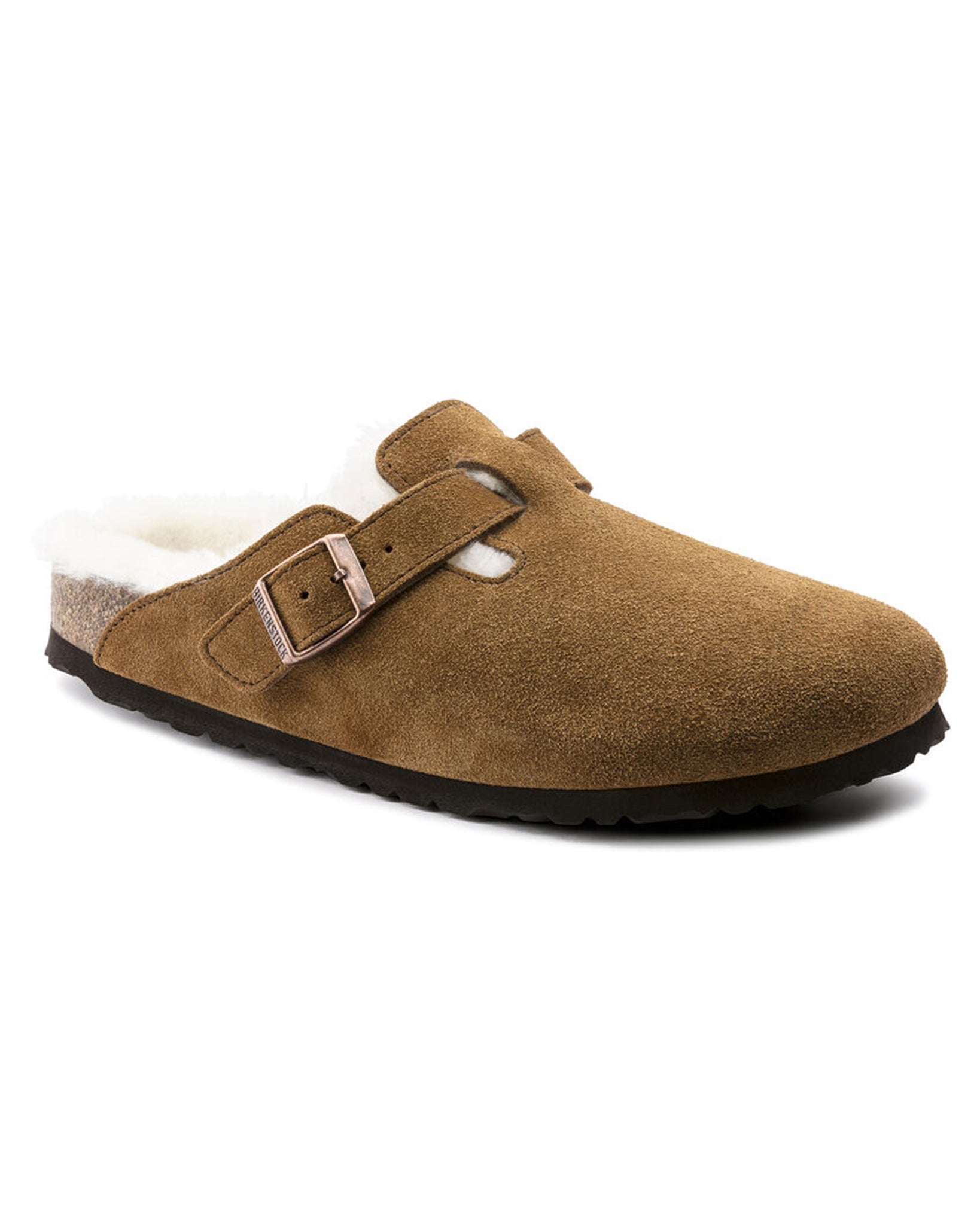 Boston Shearling Mink Suede Leather Clogs