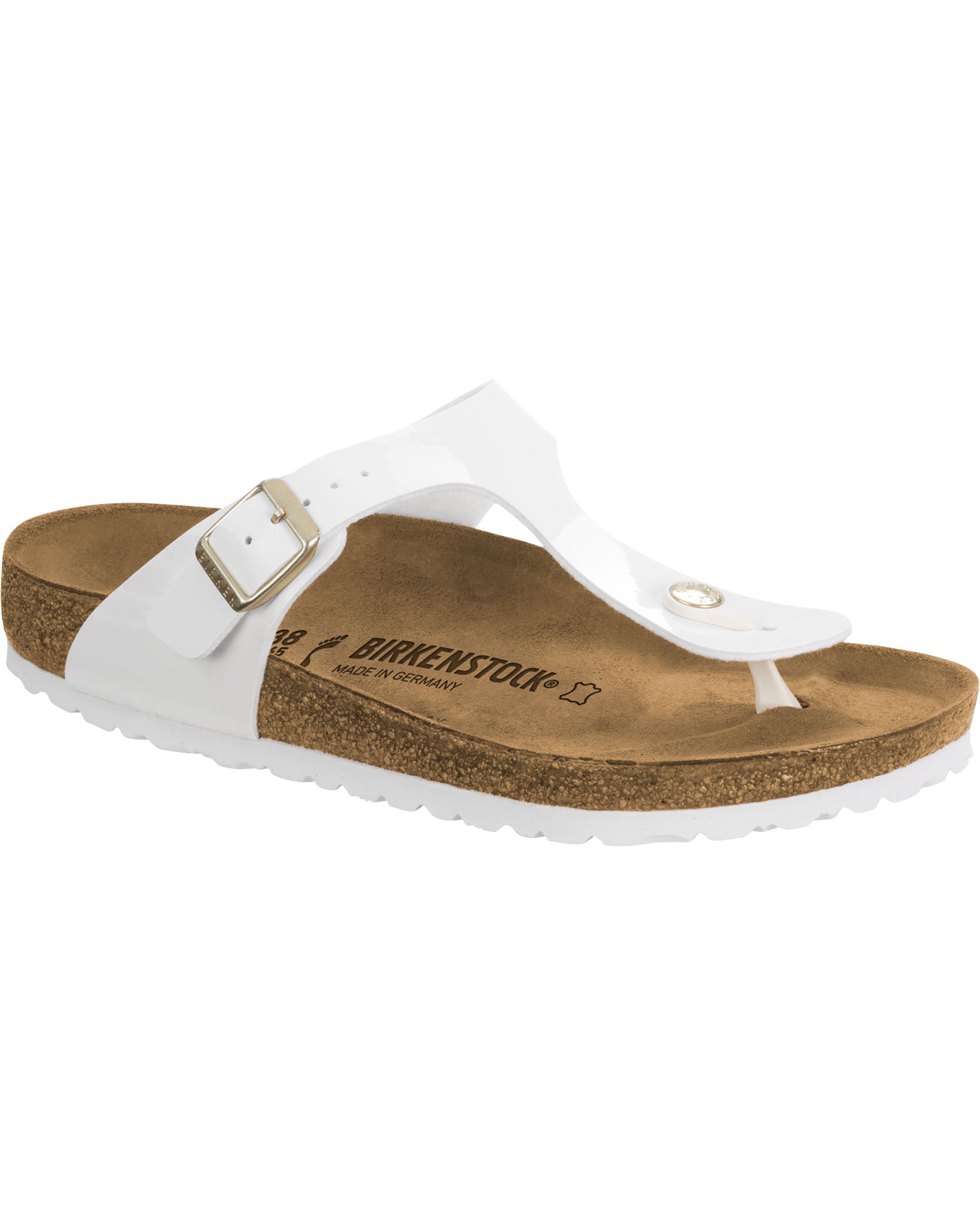 Gizeh Patent White Birko-Flor Sandals