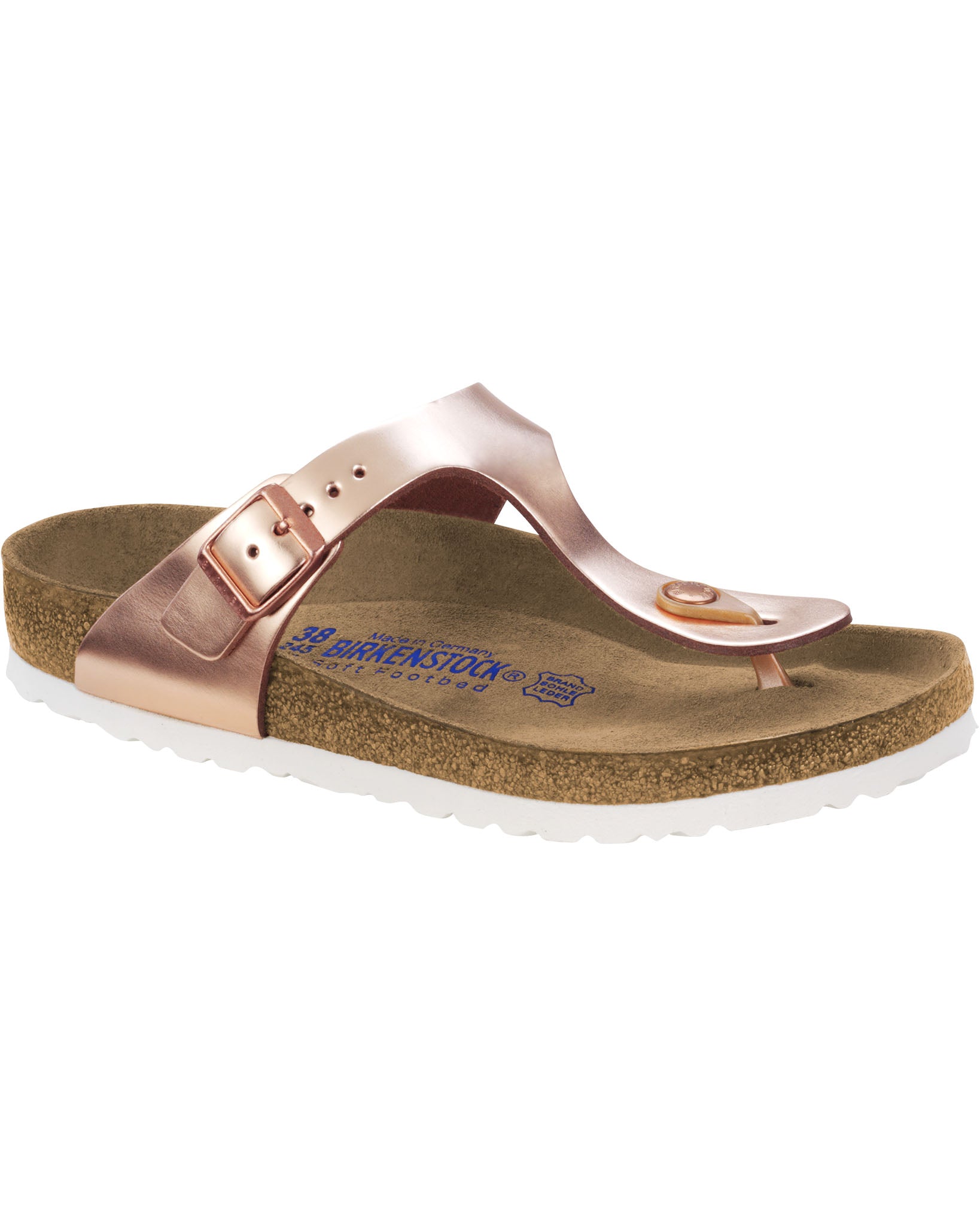 Gizeh Soft Footbed Metallic Copper Leather Sandals