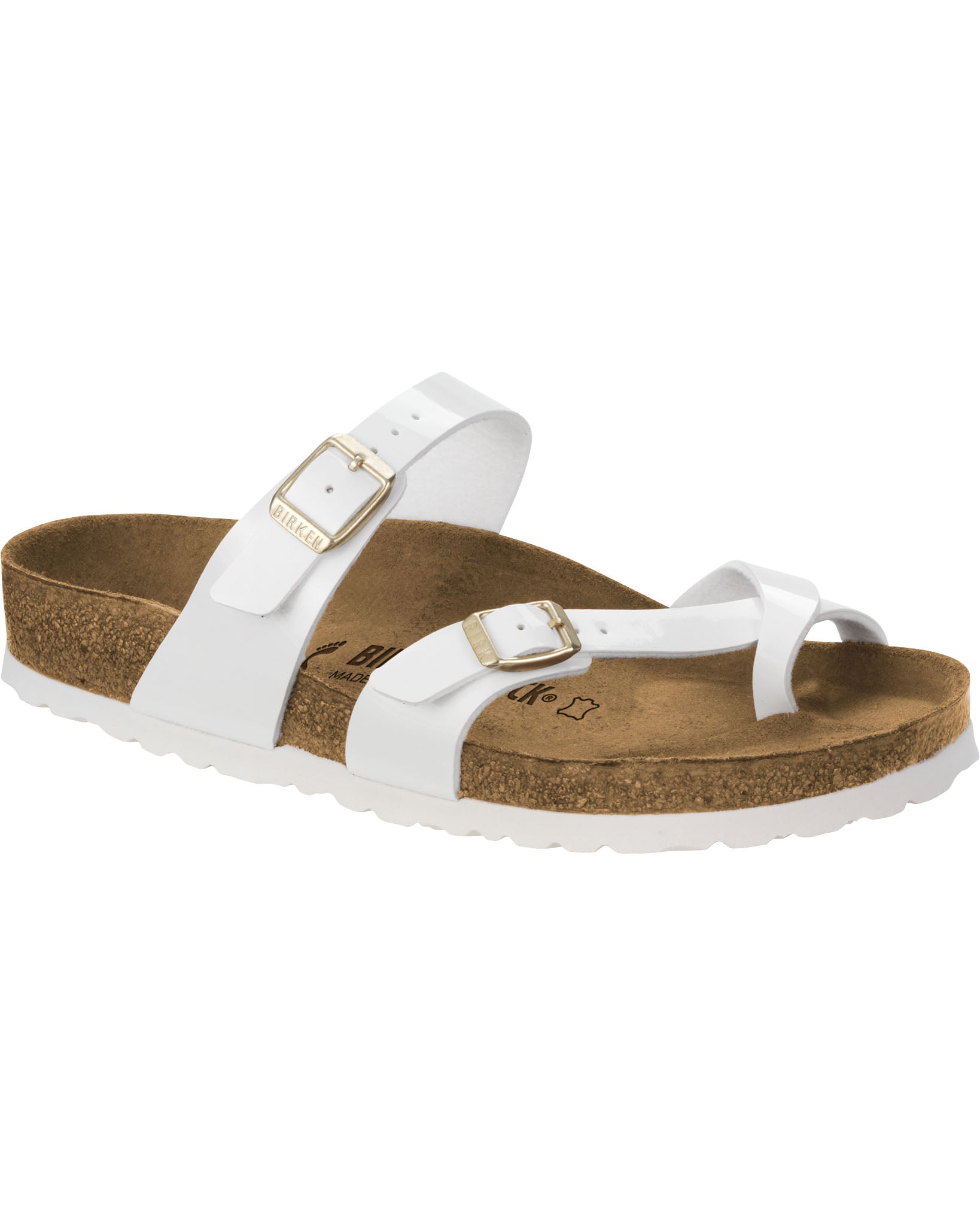 Mayari Patent White Birko-Flor Sandals