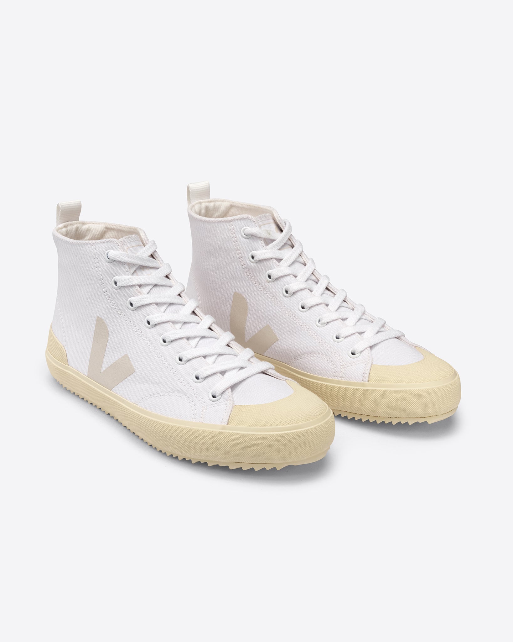 Nova High Top White Butter Canvas Sneakers