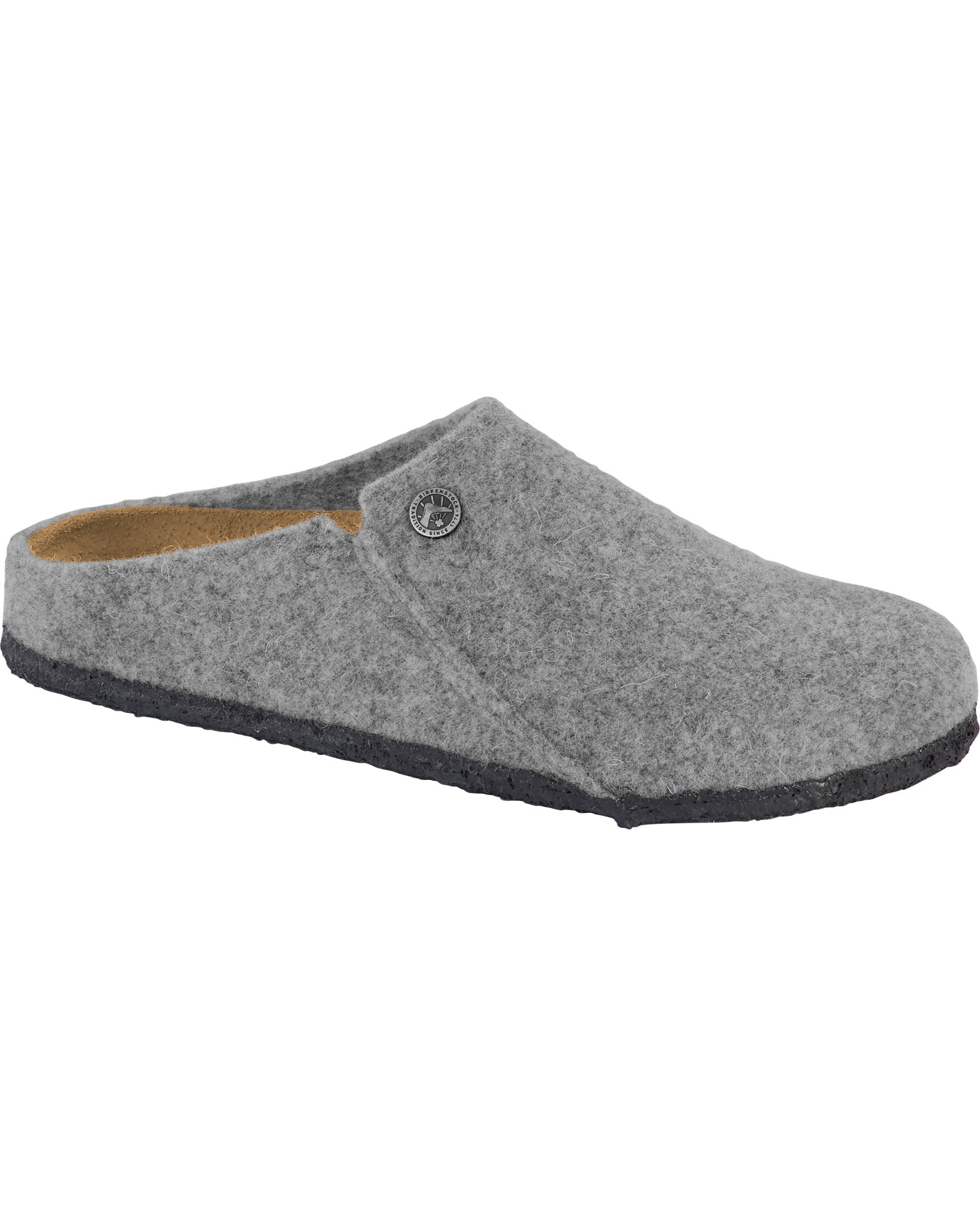Zermatt Light Grey Wool Felt Slippers